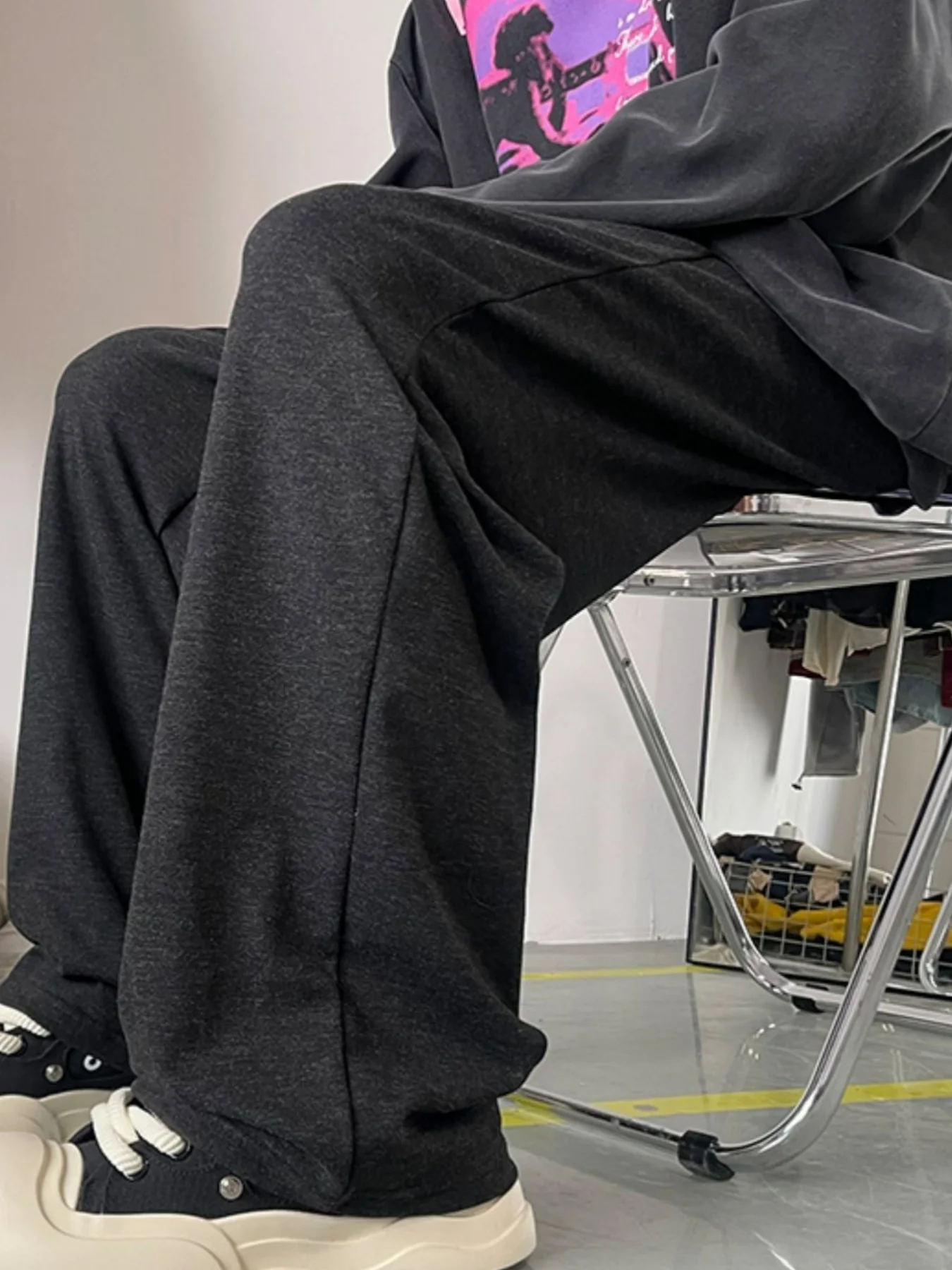 Wiosenne i jesienne nowe spodnie codzienne w modnym stylu Hong Kong, długie spodnie damskie, luźne, uniwersalne, z szerokimi nogawkami, młodzieżowe, uniwersalne, swobodne spodnie z prostymi nogawkami.