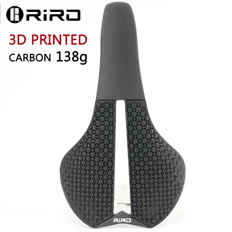 

RIRO 3D Printed Bicycle Saddle Carbon Fiber Bike Seat Cushion Ultralight 138g MTB Saddle Breathable 250*134mm 3D Seats