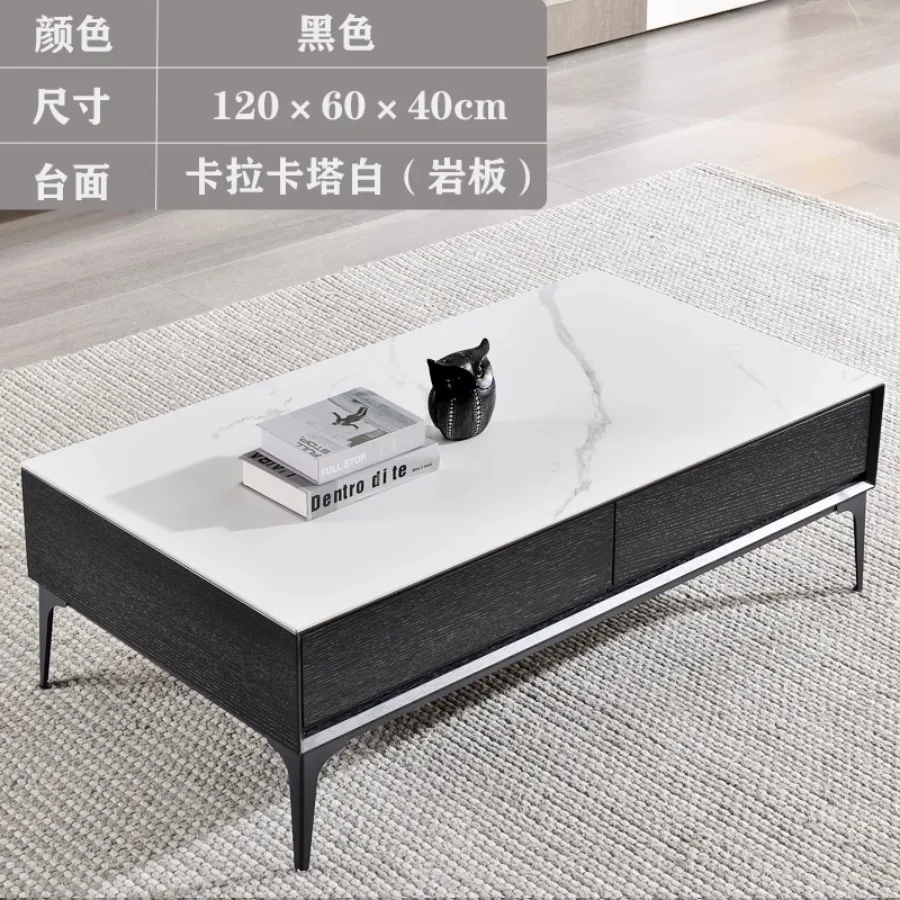 

Italian Slate Coffee Table Modern Simple Rectangular Living Room Light Luxury Storage Tables Basse Pour Salon Home Furniture