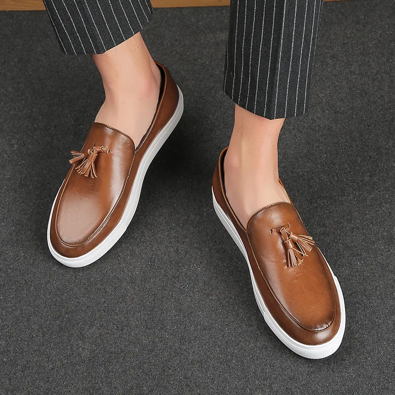 Italy Men Casual Shoes Summer Leather Loafers Office Shoes For Men Driving Moccasins Comfortable Slip on Party Fashion Shoes Men