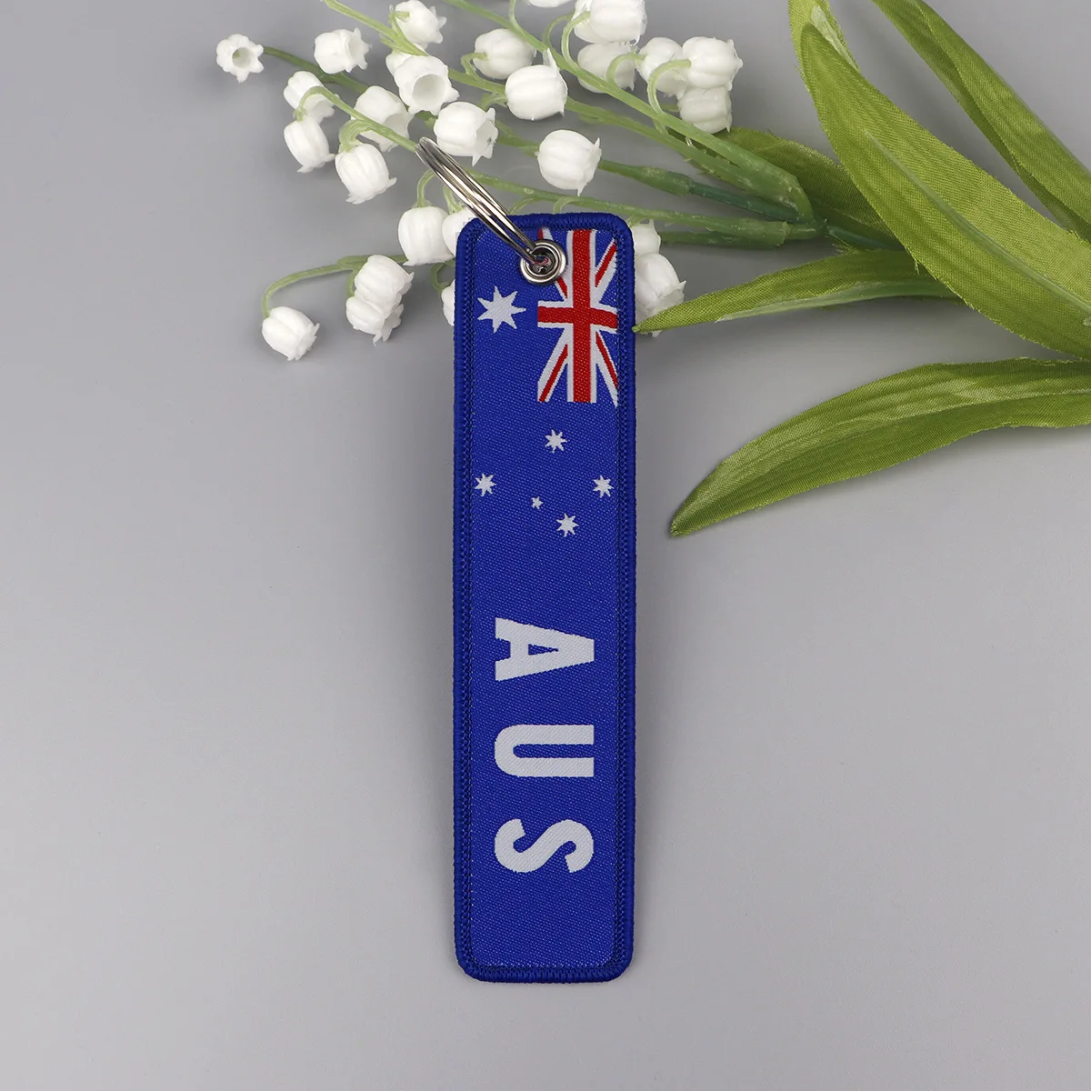 1pcs National Flags Embroidery Key Tags Keychain for Motorcycle Cars Key Ring Accessories Backpack Toys Gifts