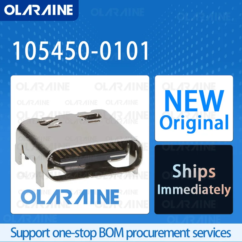 

5/10/100Pcs 105450-0101 USB Type C Connectors RoHS SMD/SMT 24 Contact Current 5 A Voltage 30 V