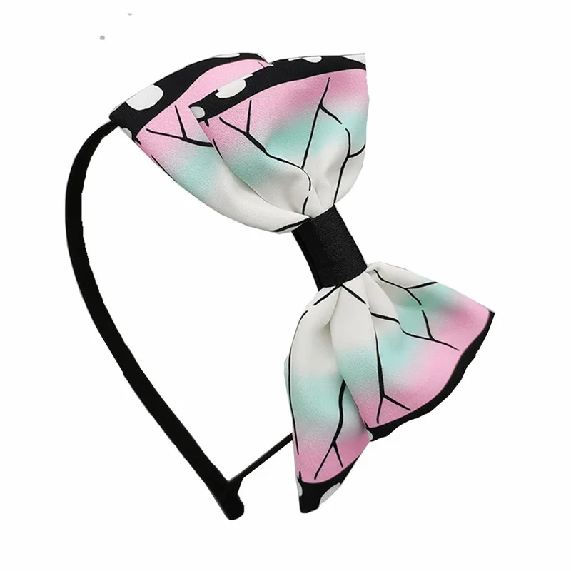 Anime Kochou Shinobu Kamado Nezuko Cosplay Strik-Knoop Hoofdband Meisjes Hoofdtooi Haaraccessoires Geschenken Voor Meisjes