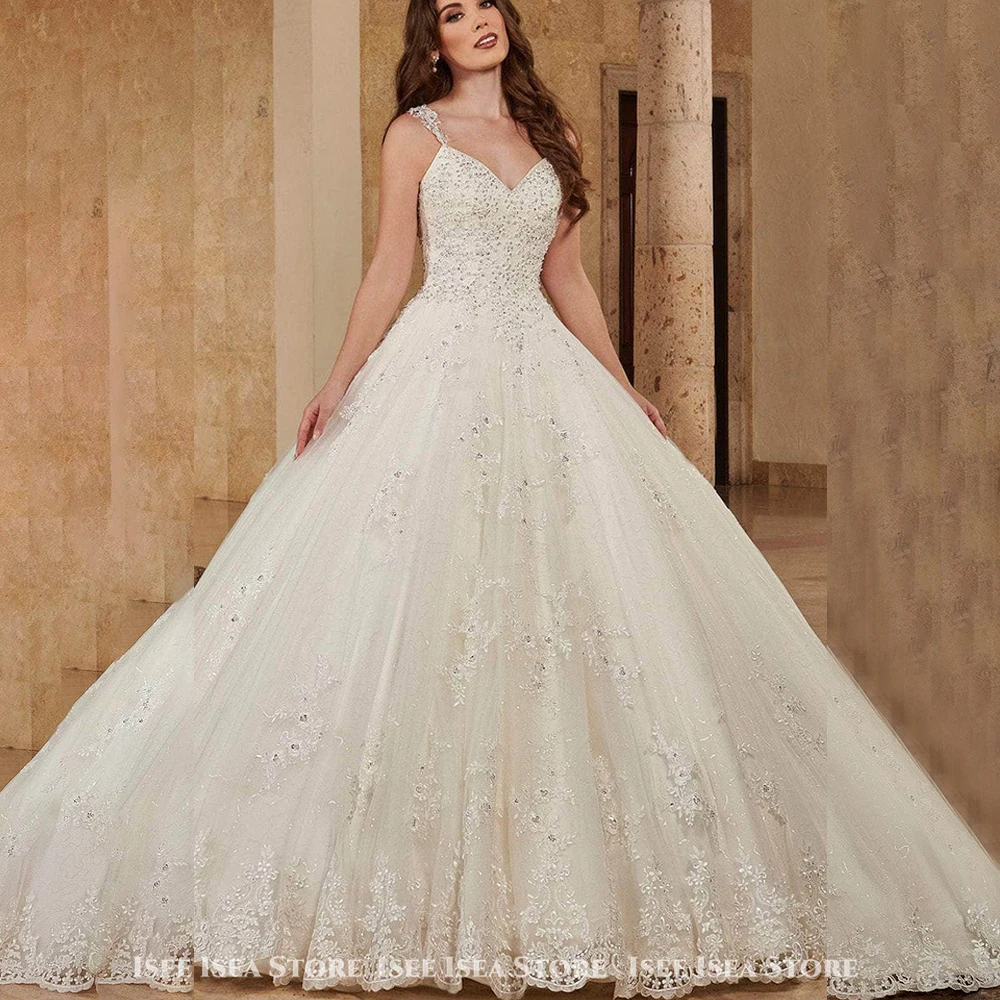 

Weddings Dress for Brides 2025 Sequined Lace A-Line Spaghetti Strap Formal vestidos de noche Shiny Bridal Gown Sexy Customized
