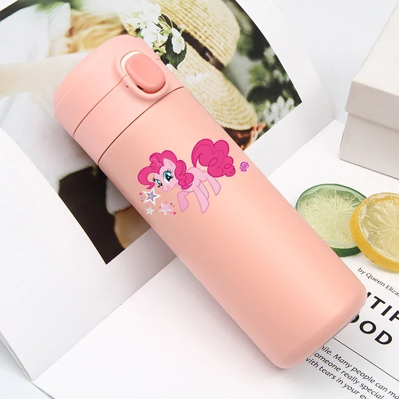 Anime My Little Pony 420ML Applejack Thermos Water Bottle Portable Kids Kawaii 304 Stainless Steel Outdoor Sport Water Mug Gift