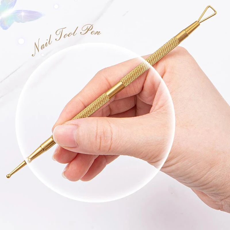 Stylo pointillé avec poignée en perles de cristal pour Nail Art, pour dessin, peinture, biscuits, outils de manucure, 1 pièce