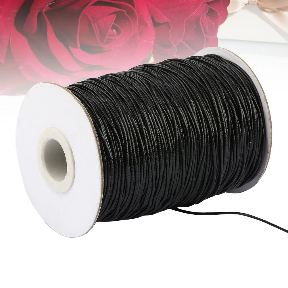 1 لفة 1 مللي متر 160 متر أسود مشمع البوليستر الحبل لصنع المجوهرات الحرفية Diy بها بنفسك الديكور سلسلة الحياكة الموضوع الإكسسوارات #6