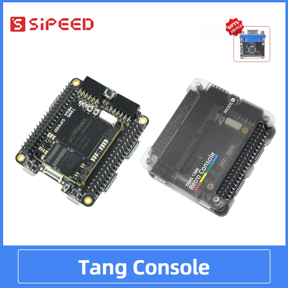 Sipeed Tang Console 60K/138K GOWIN FPGA High-Perf Compact Retro Game Console, HDMI, Dual PMOD, RaspberryPi 5 PCIe HAT