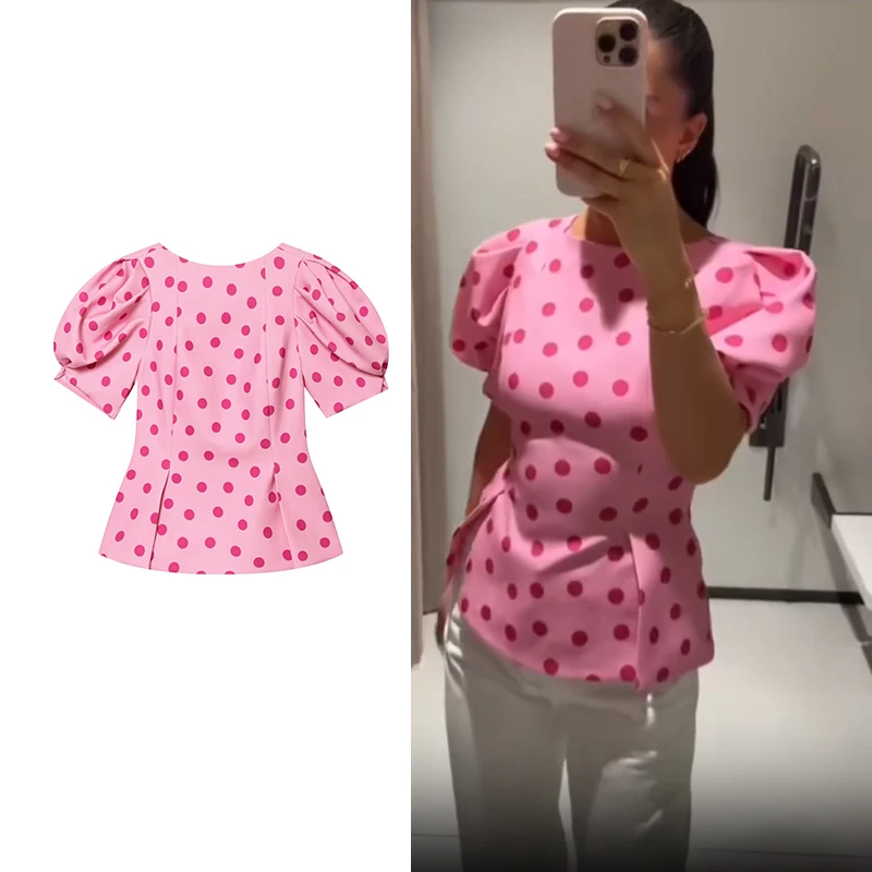 Nouvelles chemises d'été pour femmes 2026 – Blouses élégantes à pois pour femmes – Chemises et hauts chics pour l'été, le streetwear et les voyages – Tendance Joker