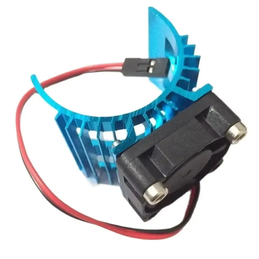 Blue RC Parts Electric Car brushless Motor Heatsink Cover + Cooling Fan for 1:10 HSP RC Car 540 550 3650 Size Motor Heat Sink