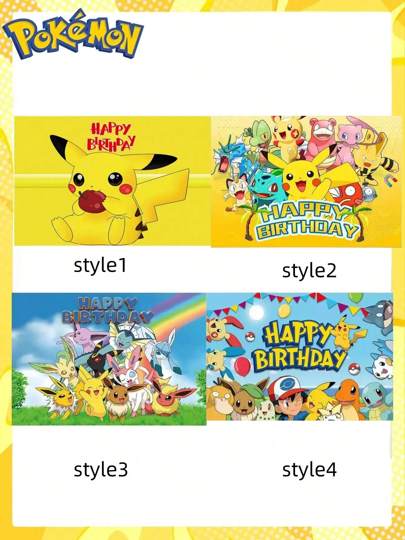 1 pieza MINISO nuevo pokemon Pikachu cumpleaños tema fotografía arte tela de fondo, cosas baratas fiesta configuración escena foto tela, el