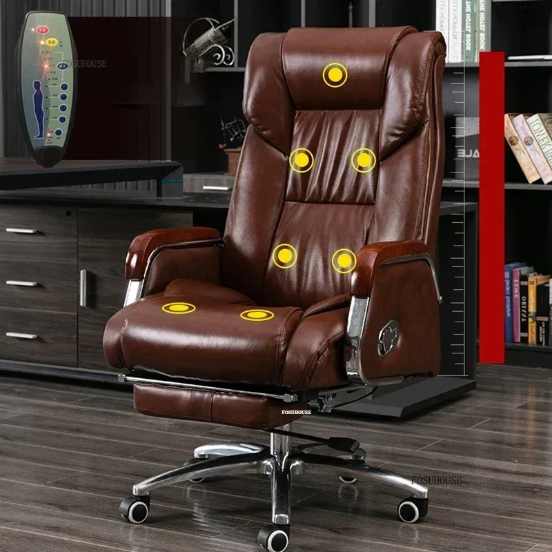 

Nordic Back Office Chairs with Massage Comfortable Ergonomic Recliner Home Office Boss Chairs High-end Lifting Swivel Chair W