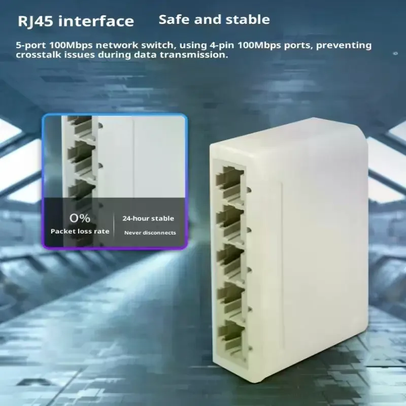 5 منافذ/8 منافذ 100Mbps إيثرنت مفتاح سريع RJ45 متعدد المنافذ محول شبكة البيانات محور ذكي محول حاقن الإنترنت
