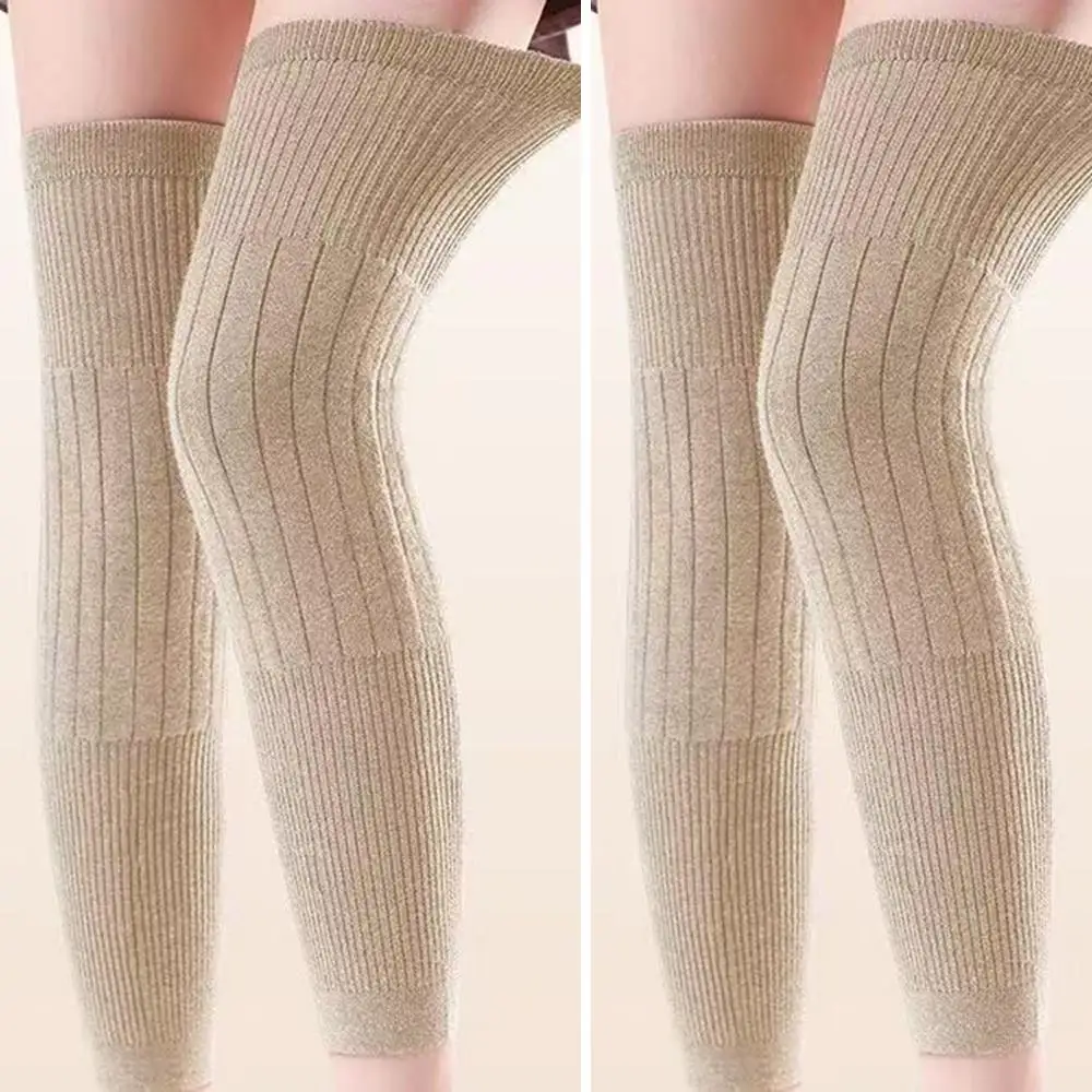 Rodillera de lana suave para piernas, mangas cálidas para piernas, artículos a prueba de frío, Protector de rodilla de Cachemira, suministros útiles, rodillera gruesa y cálida