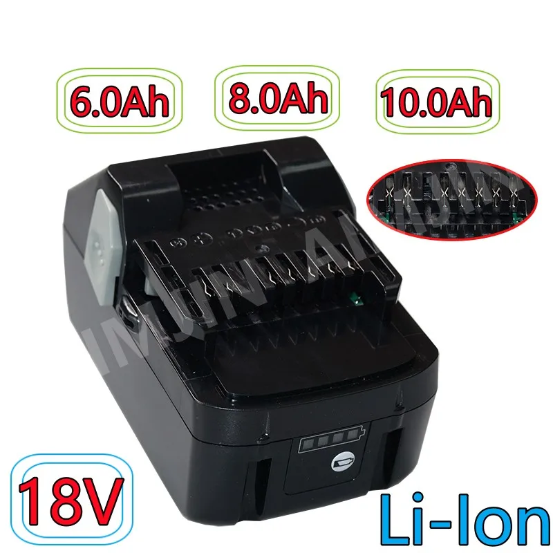 18V 6.0/8.0/10.0Ah Li-ion Cordless Power Tools Rechargeable Replacement Battery for Hitachi BCL1815 BCL1830 EBM1830 DS18DL