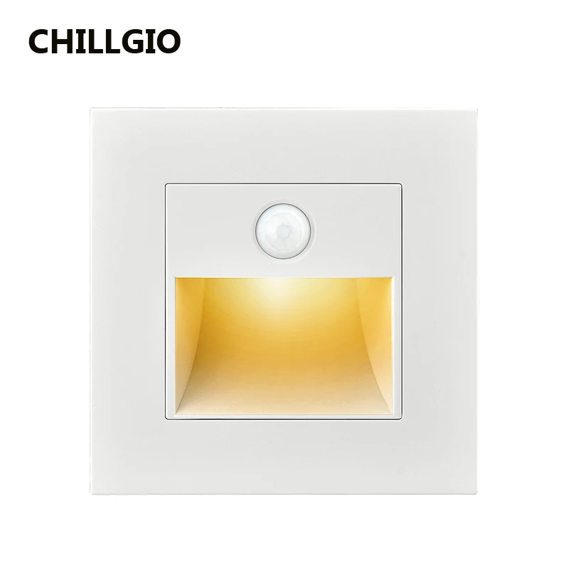 CHILLGIO Interior Sensor Ressessed Staircase Lamp Nordic Modern Ladder Led Corner Night Sconce Home Step Indoor Stair Wall Light