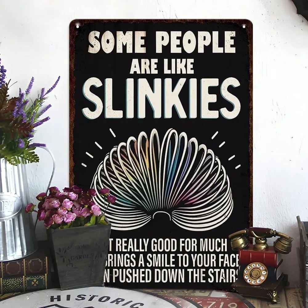 خمر القصدير معدن تسجيل جدار الفن 8x12 بوصة ، الرجعية فاتنة الناس المشارك مضحك ديكور المنزل لغرفة المعيشة بار مقهى