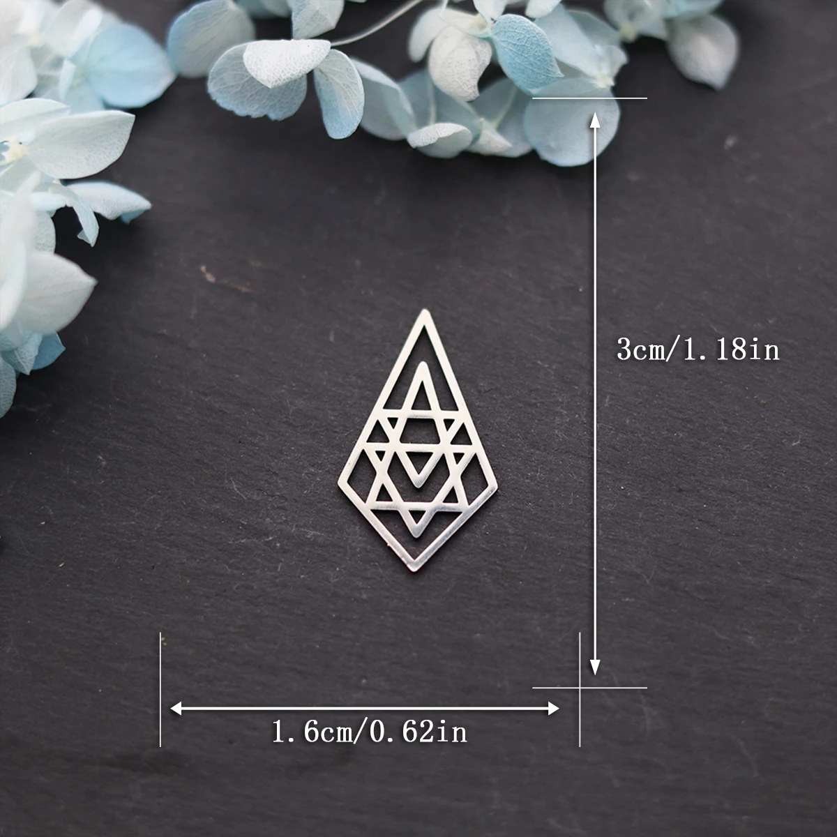 3pcs Geometric Triangle Connecter Charms Stainless Steel Pendant For Jewelry Making Tassels Earrings Necklace Diy Accessories