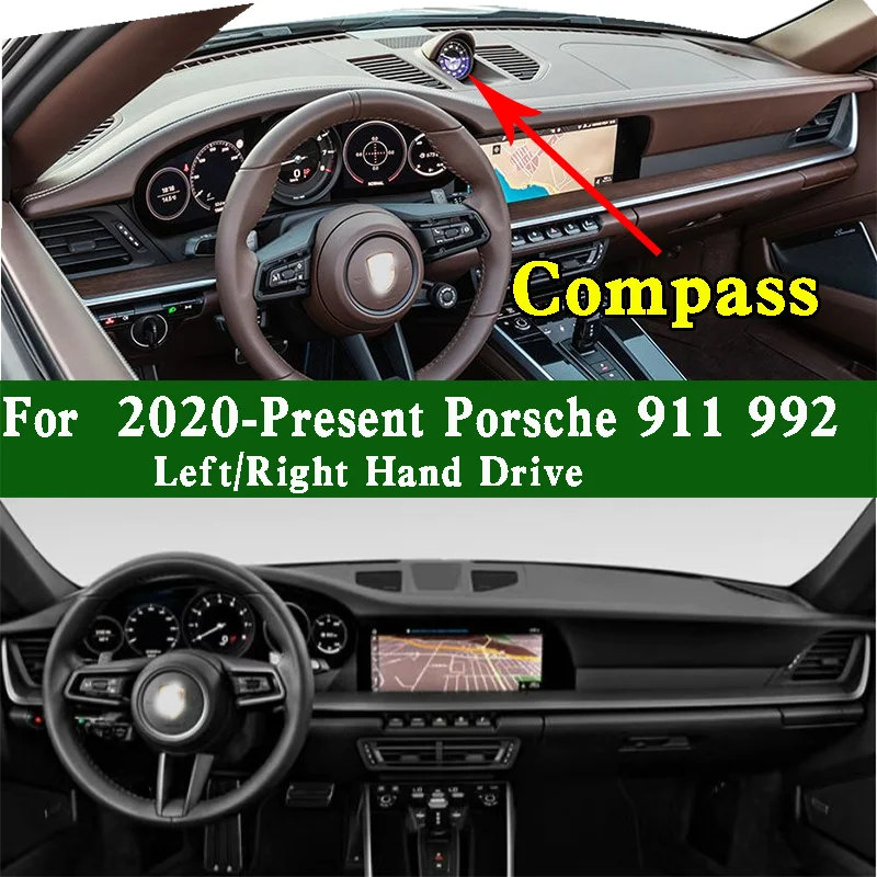 Dla Porsche 911 992 GT3 2020-2025 Dashmat pokrywa deski rozdzielczej Panel przyrządów podkładka ochronna ozdoby zapobiegające zabrudzeniom