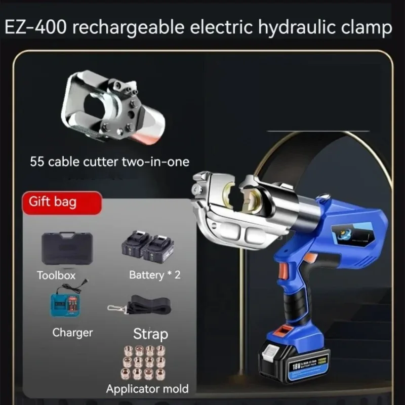 

Rechargeable Electric Hydraulic Crimping Pliers Digital Display EZ-300 EZ-400 Type DC18V 4Ah Charging Hand Tools Electrical Work