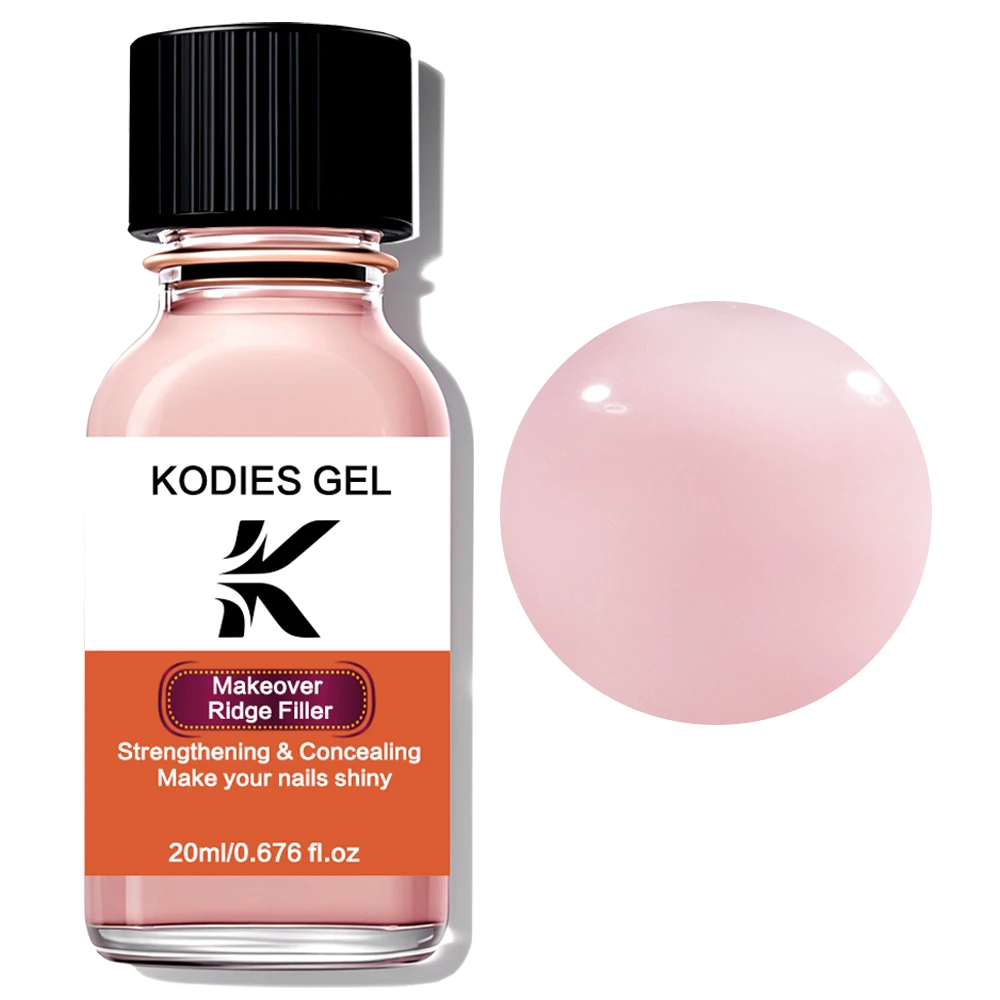 KODIES ジェルピンクネイル Strgenthener メイクオーバーリッジフィラーベースオイルケラチン爪の成長トリートメントポリッシュナチュラルドライリペア爪