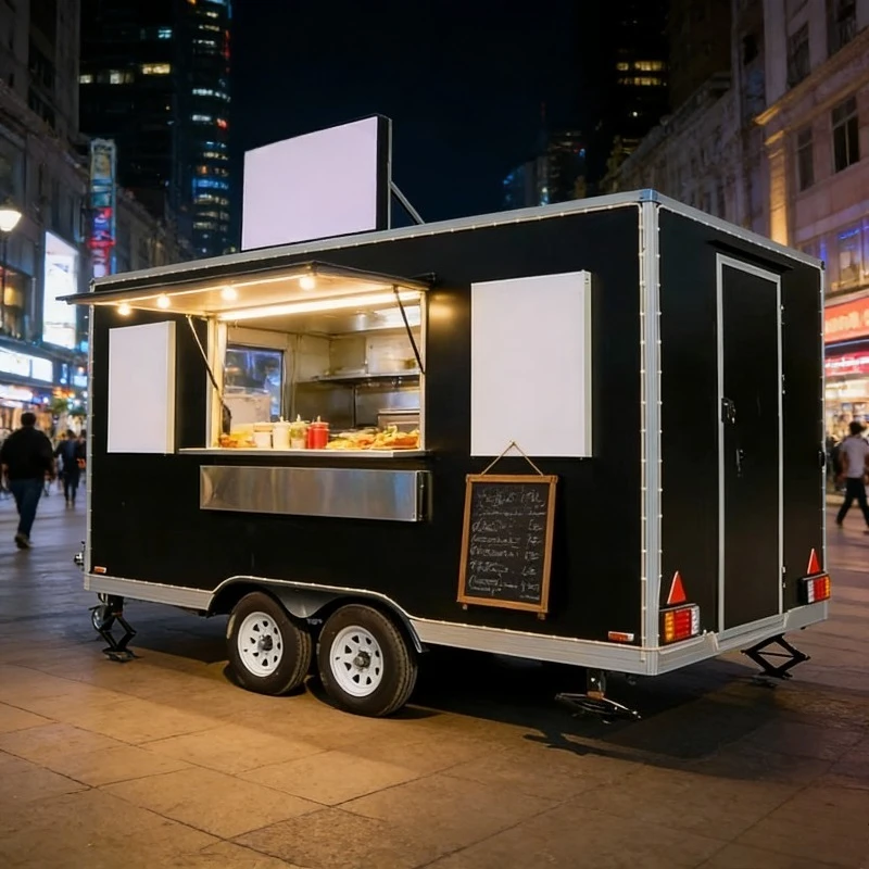 Luxury Fully Equipped Mobile Food Truck Commercial Concession Catering Trailer  For Outdoor Business