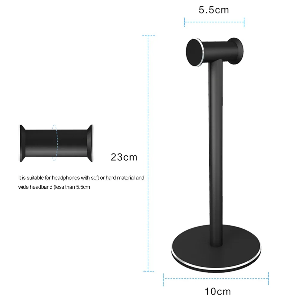 Aluminium Alloy Headphone Stand Non-Slip Desktop Headset Holder Display Rack for Airpods Max/HyperX/Beats/Sennheiser