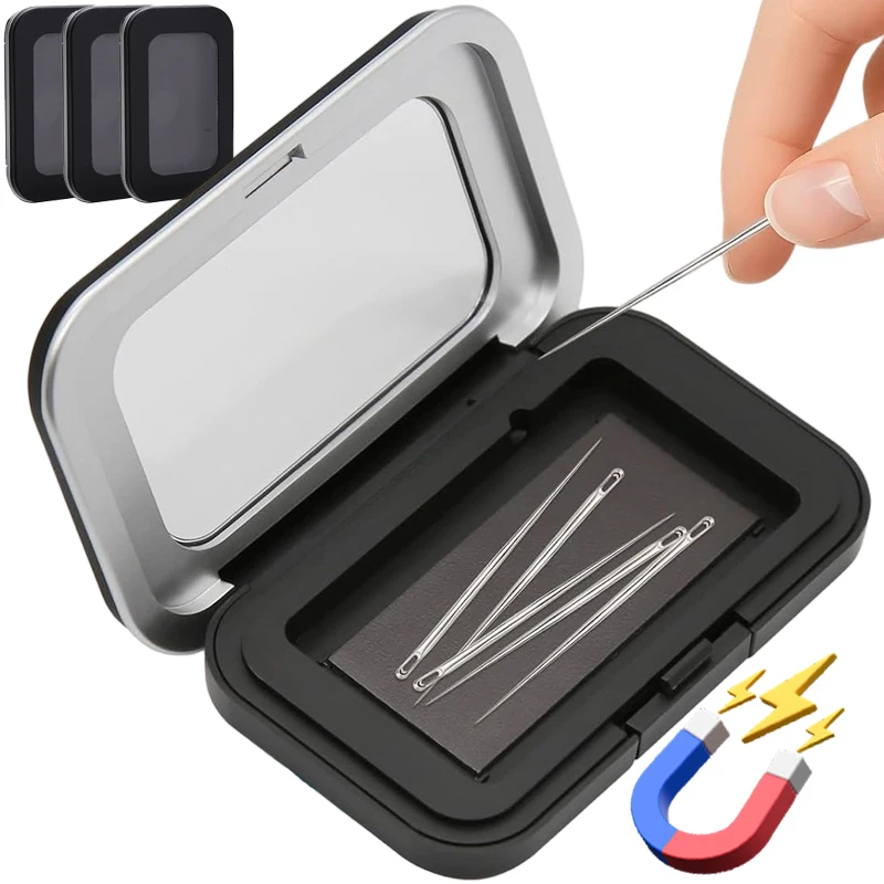 

Portable Magnetic Sewing Needle Organizer DIY Embroidery Buttons Pins Holder Box Craft Sewing Supplies Storage Case with Lid