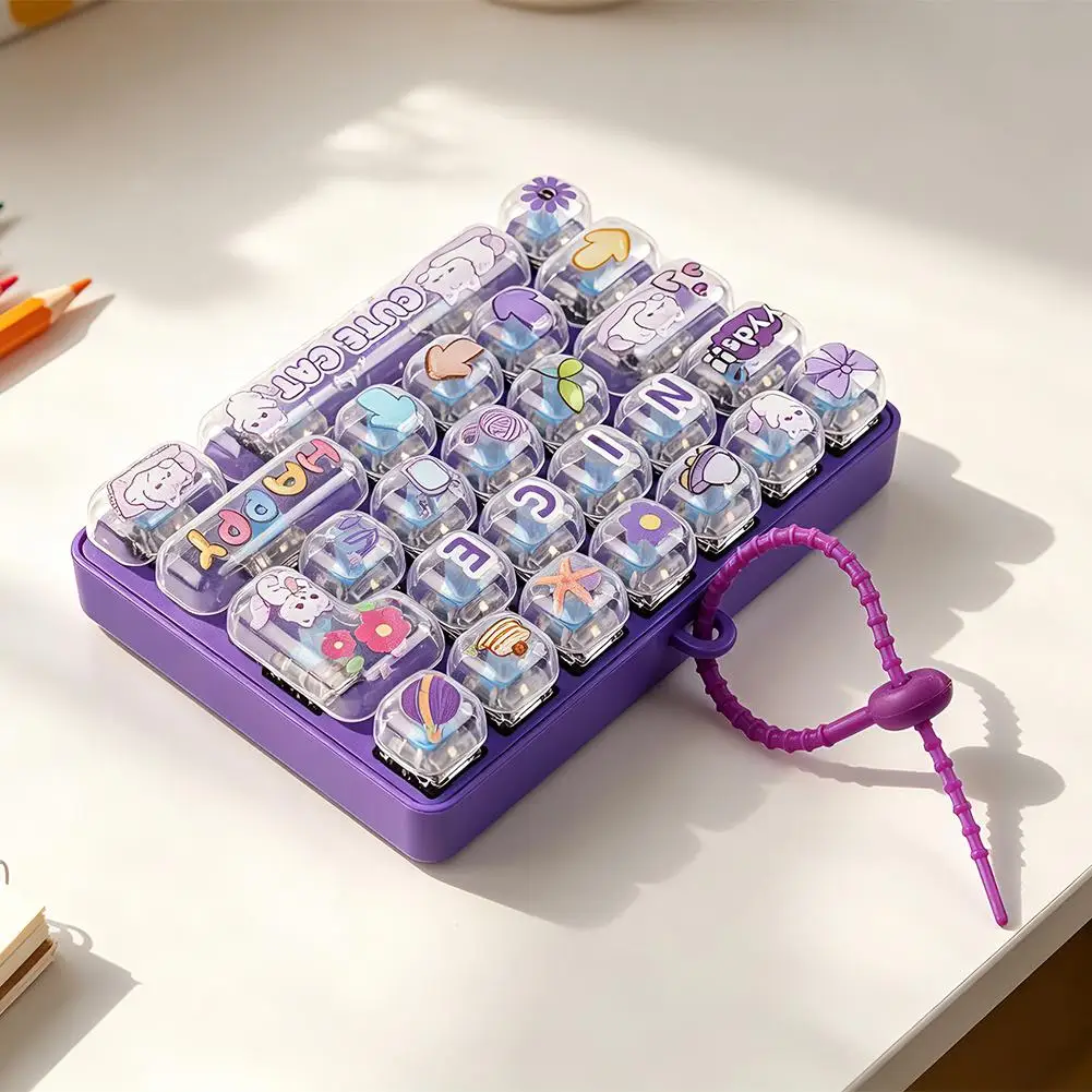 Tastatur-Schlüsselanhänger, Cartoon-Knopf-Clicker, Stressabbau-Fidget, Schulranzen-Anhänger, Charm-Anhänger, Schlüsselzubehör, Geschenk ﻿ – Detail 13