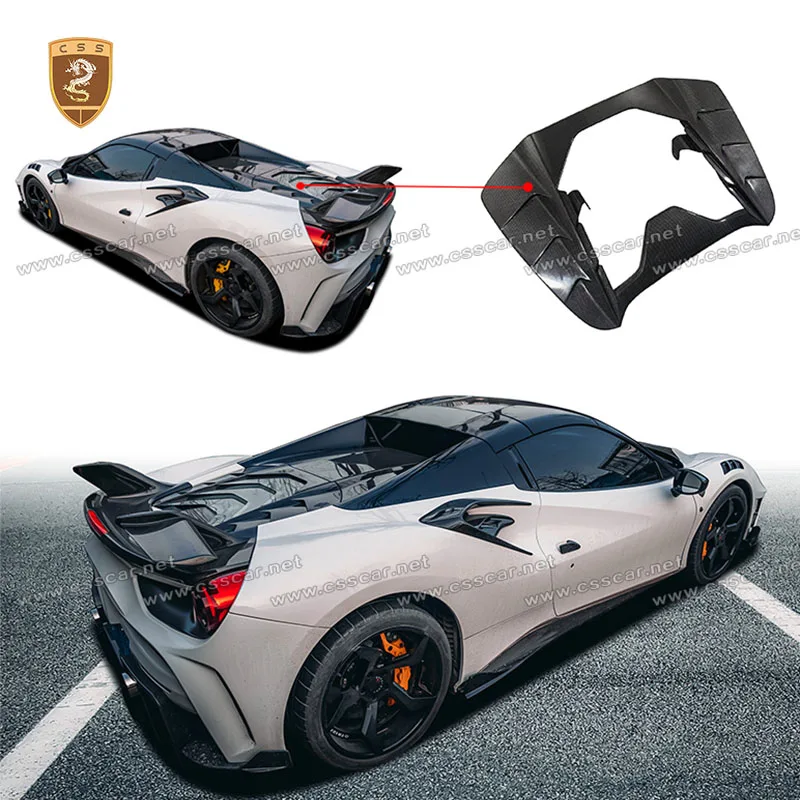 

MSY Style Сухая крышка капота из углеродного волокна со стеклянным материалом для Ferrari 488 GTB Spider Tail Капот Совок Крышка