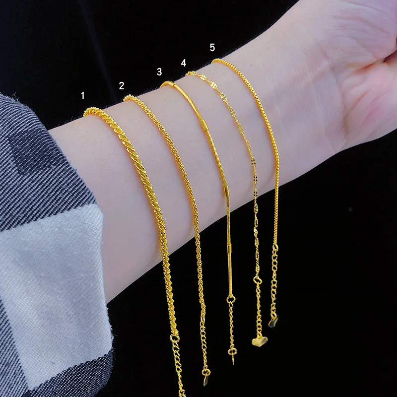 

9999 Real Gold 24K Gold Jewelry Section High Bracelet Caterpillar Bracelet Cauliflower Bracelet Gold Jewelry