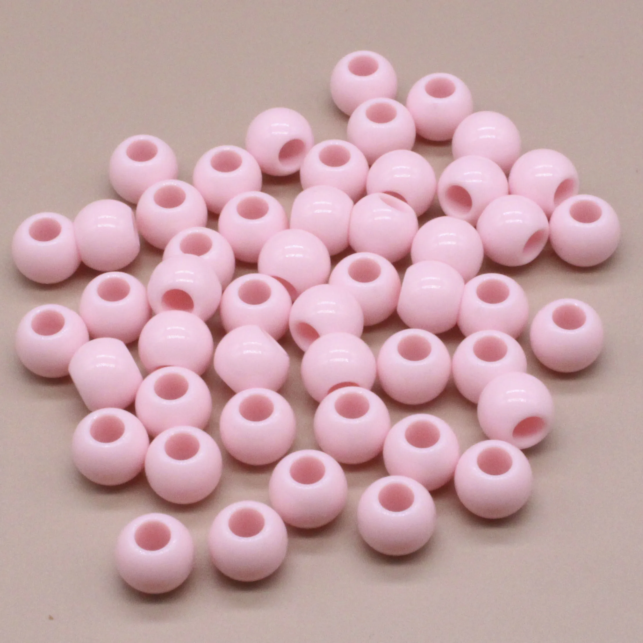 8/10mm White Big Hole Round Ball Spacer Beads For Jewelry Making DIY Jewelry Accessories