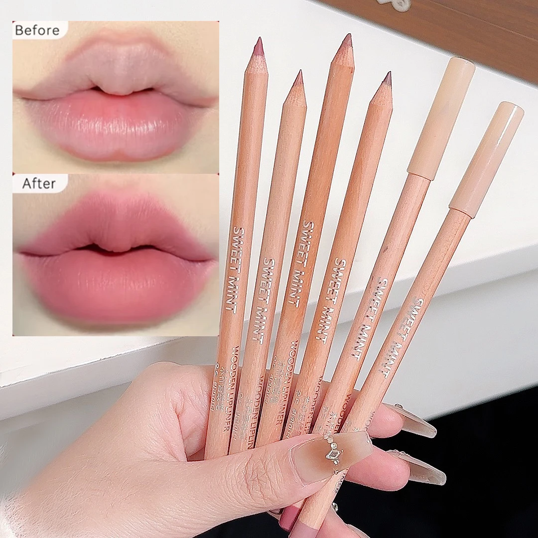 Matte Lipliner Pencil Waterproof Outline The Lips Contour Lipstick Long Lasting Natural Nude Brown Pink Lip Liner Korean Makeup