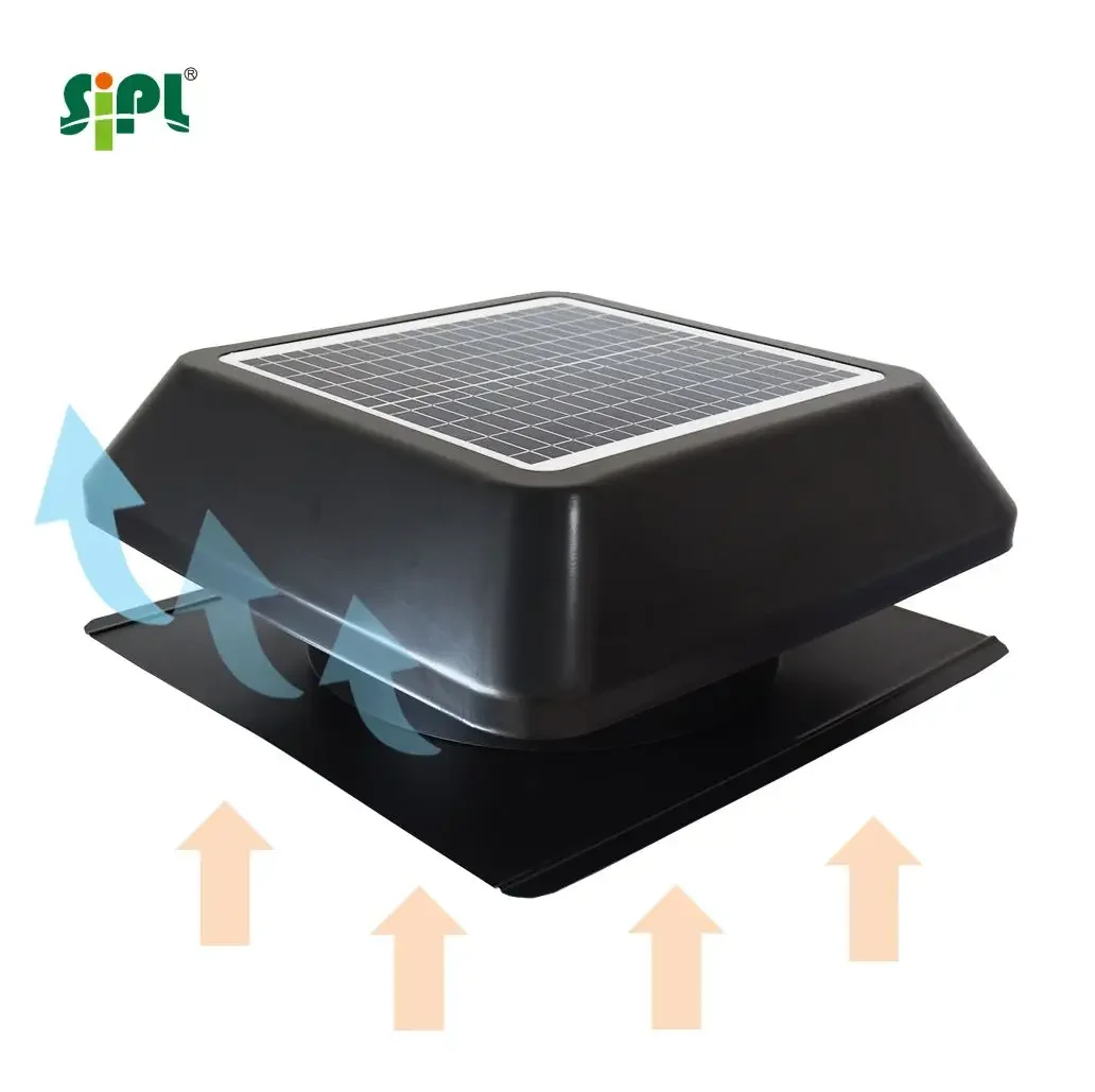 No electric cost attic exhaust fan 25W 14'' monocrystalline solar panel axial flow basement/ roof vent air extractor fan