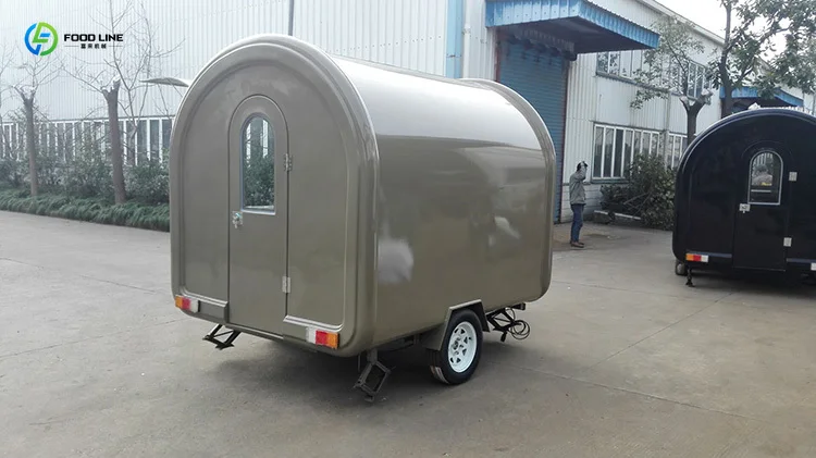 شاحنة طعام محمولة مستديرة بطول 3 أمتار، شاحنة تقديم الطعام المطبخ المتنقلة لشواء القهوة في الشوارع ومبيعات الوجبات الخفيفة