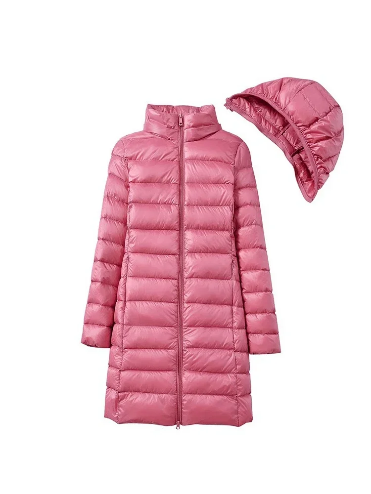 Plus Size 5xl  Thick Long Down Jacket Women Winter Ultra Light Down Jacket Women With Hooded Down Coat Female Hat Detachable