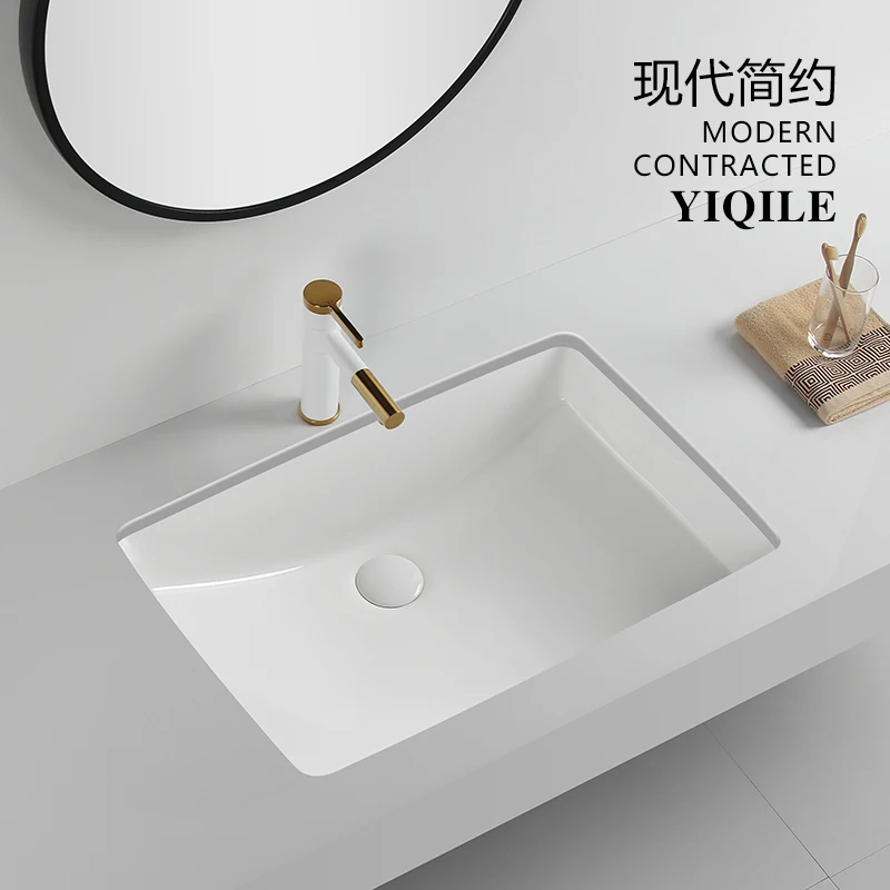 

Modern Embedded Undercounter Basin Square Washbasin Ceramic Balcony Washbasin Household Deepened