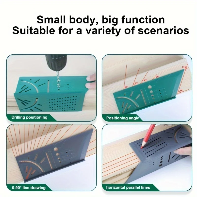 1pc Woodworking 3d Mitre Angle Measuring Tools, Multi-functional 90 Degree Line Ruler, Perforated Positioning Ruler,measure Tool