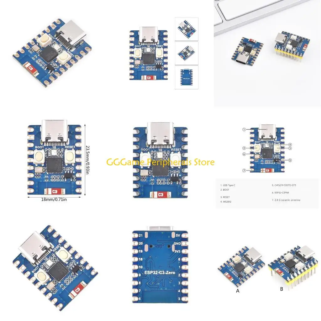 U55B WiFi ESP32 Papan Pengembangan Kecil Header Dilas (Opsional) Prosesor Tunggal