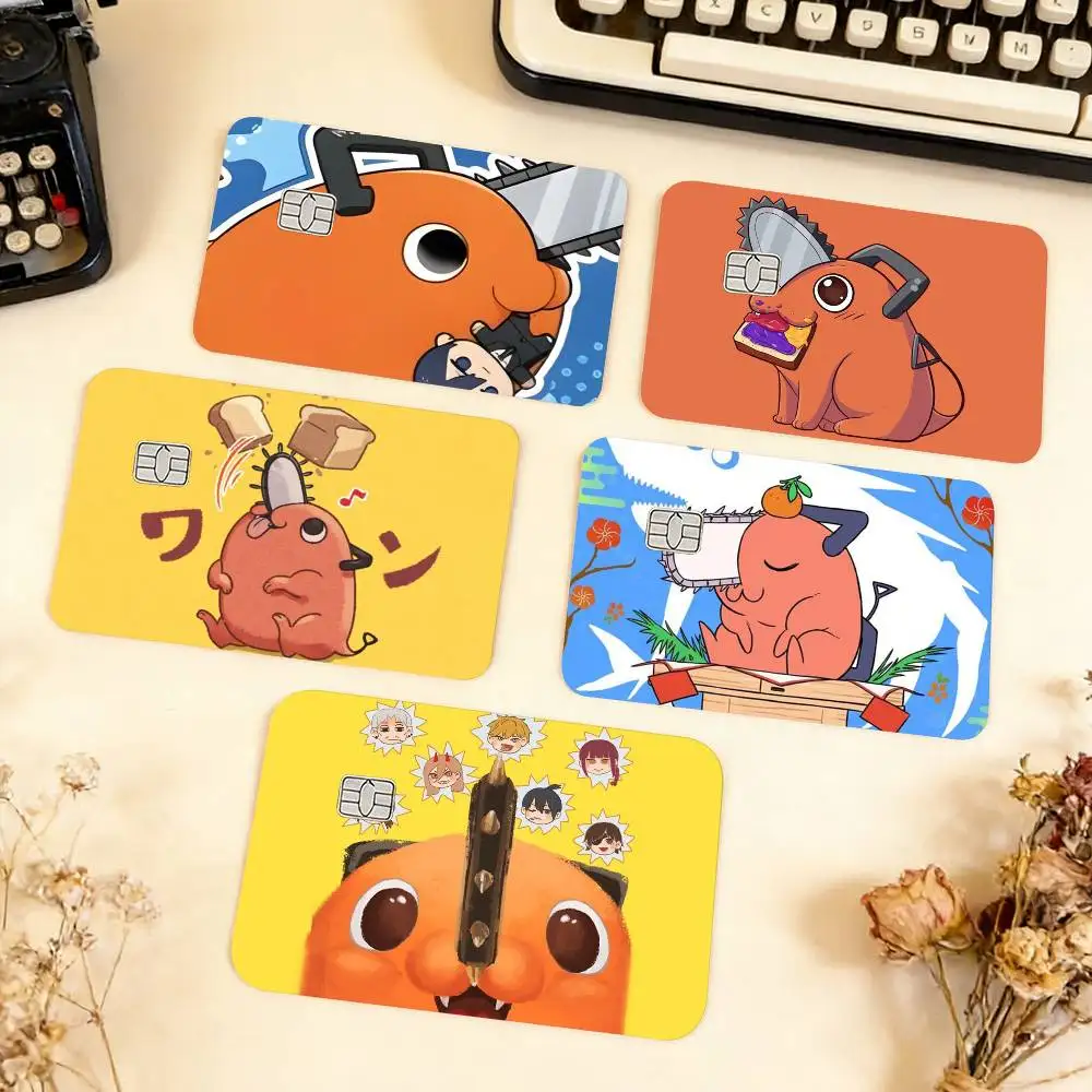 

P-Pochita Waterproof Film Skin Cover Credit Card Stickers Debit Front Bank Bus Pass