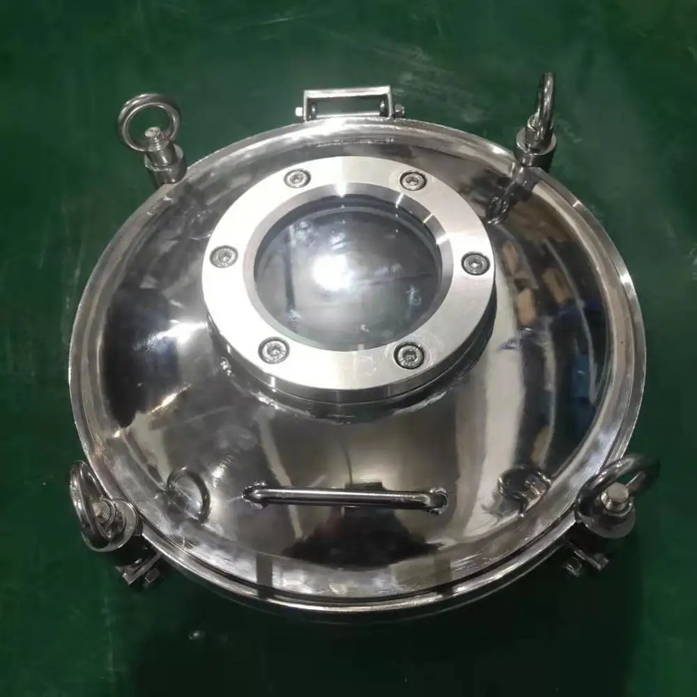 304 Stainless Steel Manhole Sanitary Mirror Manhole Pressure Reaction Kettle with Cover Observation Window Sight Glass