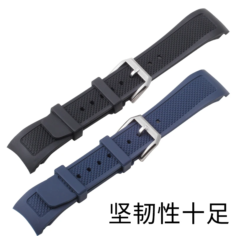 22mm Curved Rubber Silicone Watchband Fit for IWC Men's Navigation Timing IW390211 IW390209 Silicone Replacement Watch Band