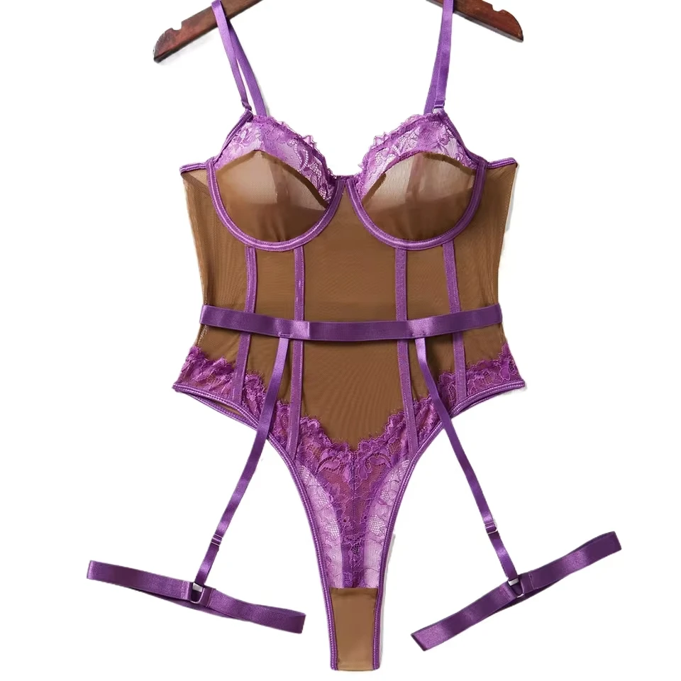 

Contrast Color Sexy Lace Body Suits For Women Female Hot Caliente Lingerie Underwear Seductive Skinny Slim Outfit Erotic Set