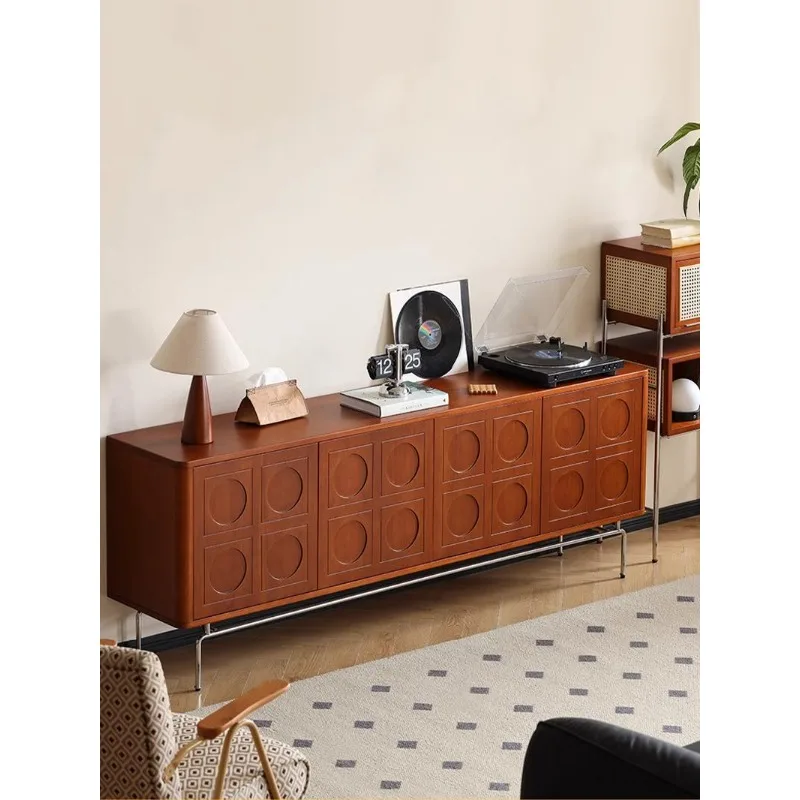 

Retro TV cabinet Nordic living room Japanese small apartment storage storage second-hand solid wood audio-visual cabinet
