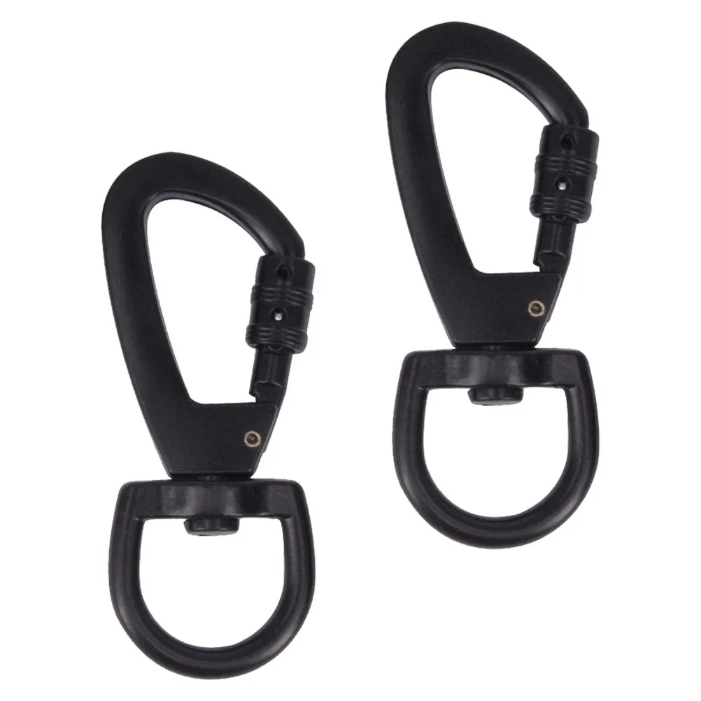 2 قطعة سبائك الزنك الأسود المفاجئة هوك المفاتيح مشبك مشبك دوار لأكياس الأمتعة زجاجات مياه التخييم في الهواء الطلق التنزه #5