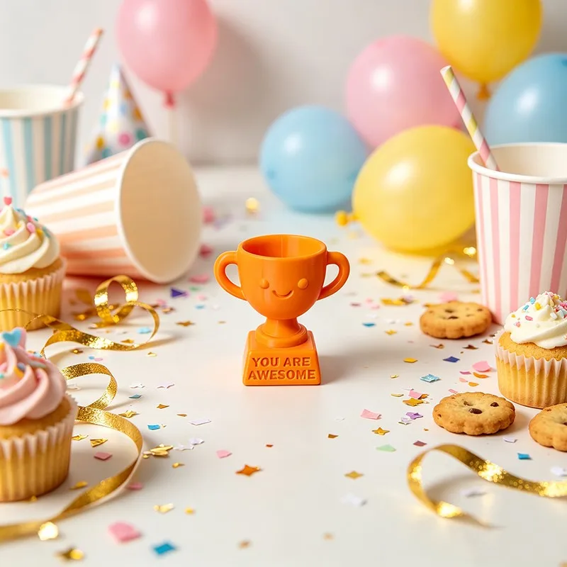 Cute Mini Smile Trophy Desk Ornament, 