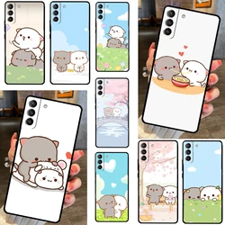 Custodia Peach e Goma Mochi Cat per Samsung Galaxy S23 S22 Ultra Plus S8 S9 S10 Plus Note 10 20 S21 FE S20 FE Cover