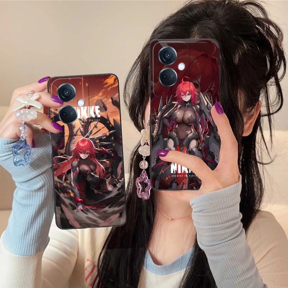 Goddess NIKKE Nihilister Mobile Phone Case for OPPO Find X5 X3 X2 A93 Reno 8 7 Pro A74 A72 A53 Black Soft Phone Cover Shell