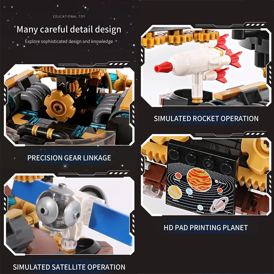 946 個のテクニカル太陽系回転地球と太陽ビルディングブロック科学実験教育レンガのおもちゃ子供のギフト
