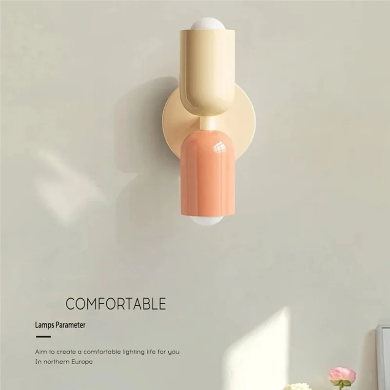 

B08B-Colorful Bedside Wall Lamp Nordic Living Room Corridor Wall Light Children's Room Wall Lamp